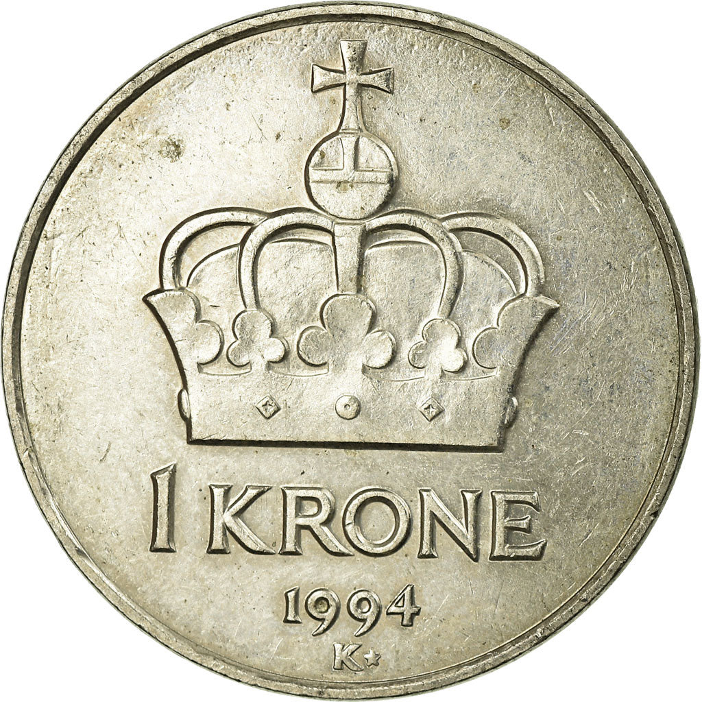 Monnaie, Norvège, Harald V, Krone, 1994, TTB, Copper-nickel, KM:436