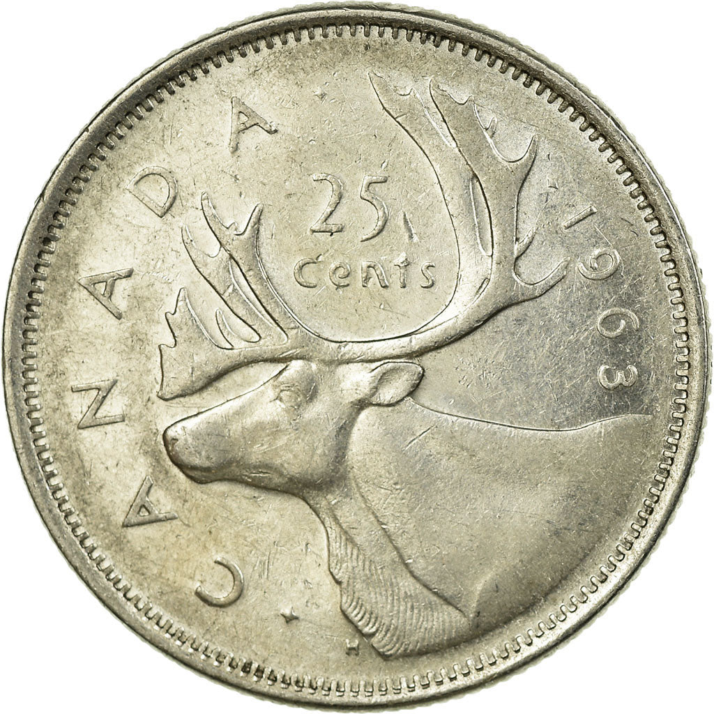 Coin, Canada, Elizabeth II, 25 Cents, 1963, Royal Canadian Mint, Ottawa