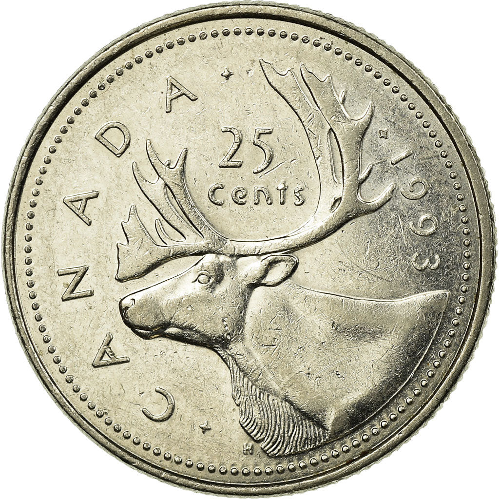 Moneta, Canada, Elizabeth II, 25 Cents, 1993, Royal Canadian Mint, Ottawa