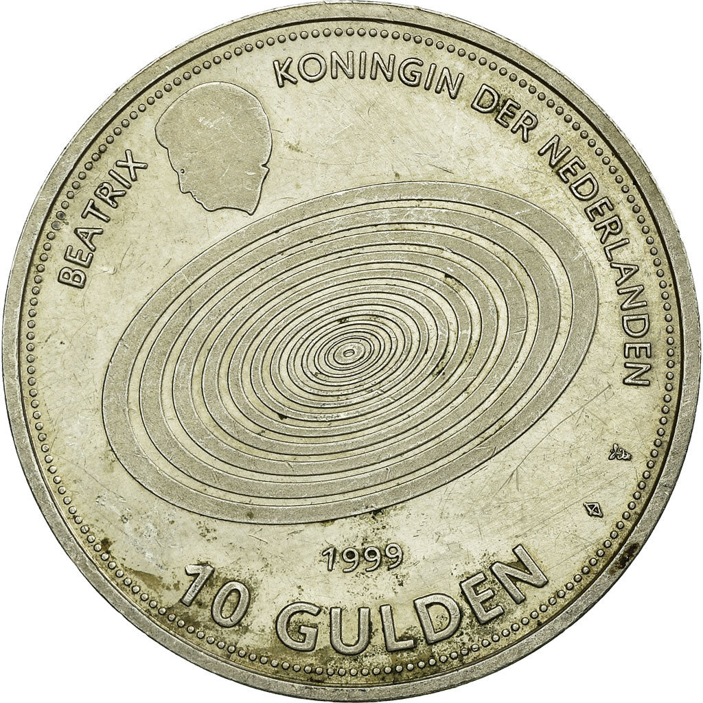 Moneta, Paesi Bassi, Beatrix, 10 Gulden, 1999, MB+, Argento, KM:228