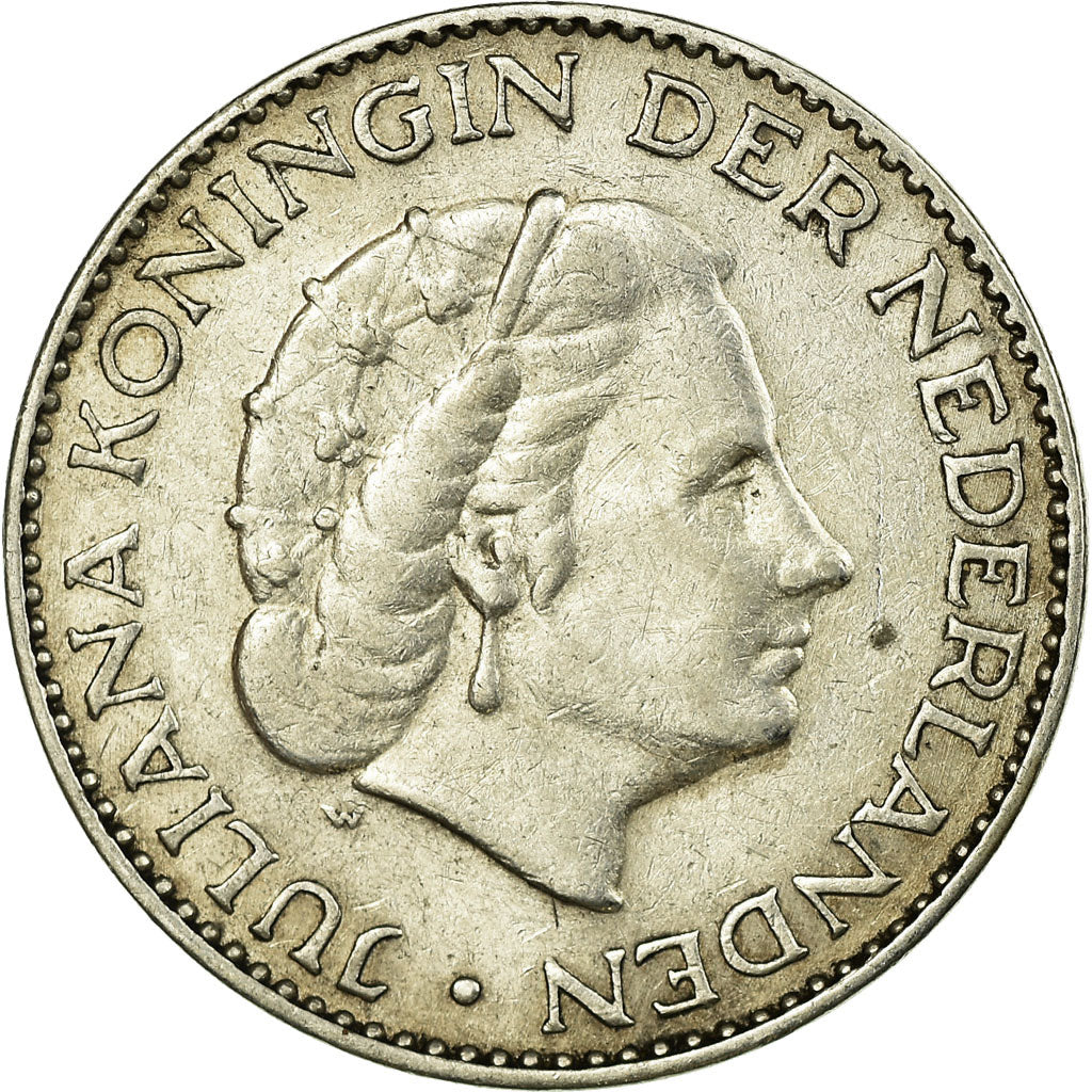 Münze, Niederlande, Juliana, Gulden, 1955, SS, Silber, KM:184