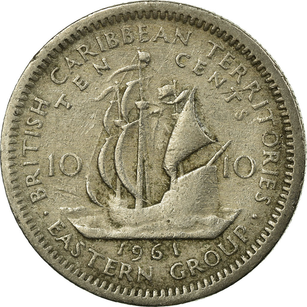 Coin, East Caribbean States, Elizabeth II, 10 Cents, 1961, VF(30-35)