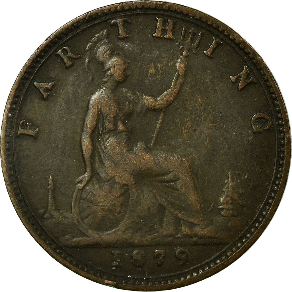 Coin, Great Britain, Victoria, Farthing, 1879, VF(30-35), Bronze, KM:753