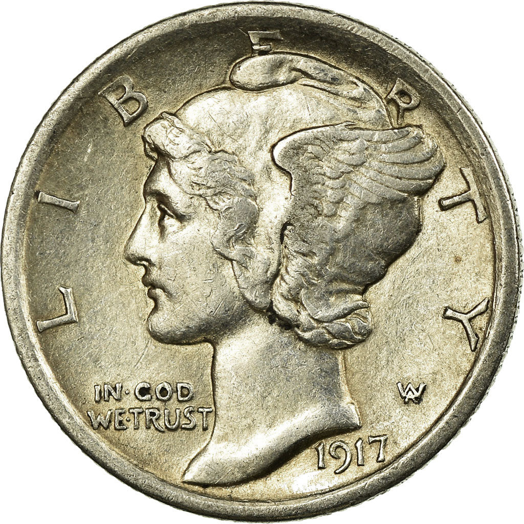 Moneta, Stati Uniti, Mercury Dime, Dime, 1917, U.S. Mint, Philadelphia, BB