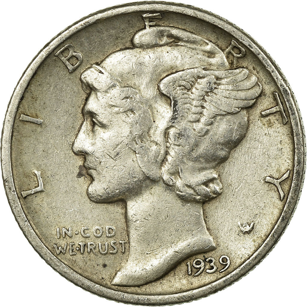 Moneta, Stati Uniti, Mercury Dime, Dime, 1939, U.S. Mint, Philadelphia, BB