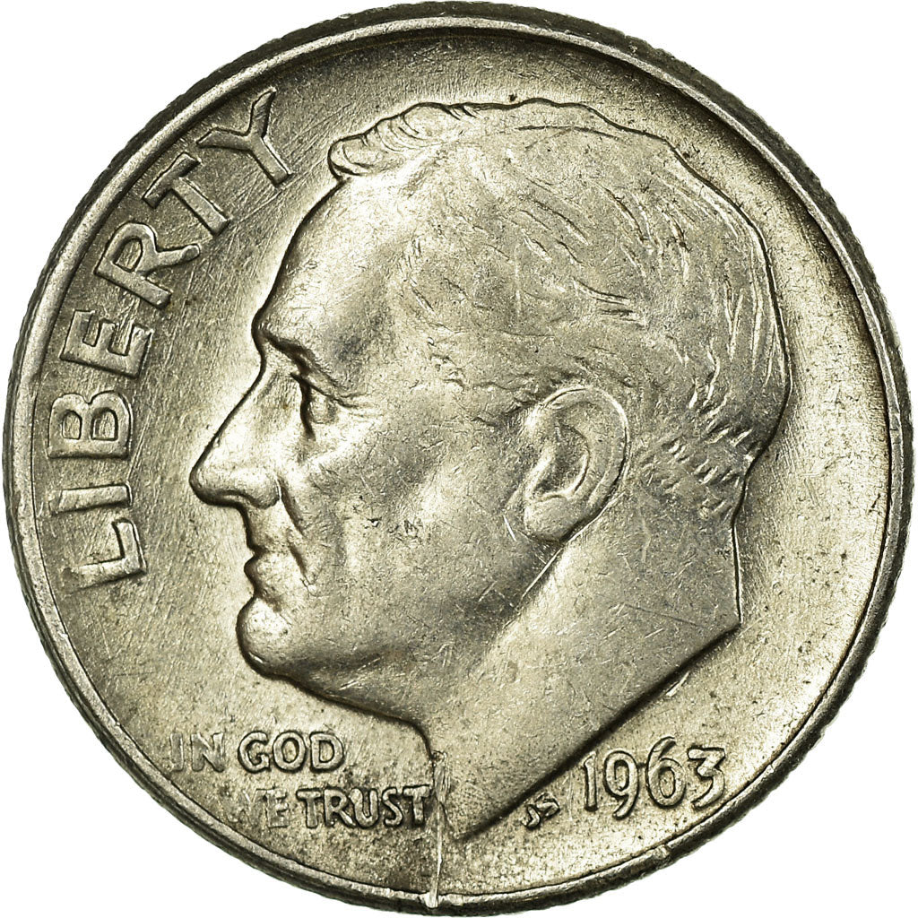Moneta, Stati Uniti, Roosevelt Dime, Dime, 1963, U.S. Mint, Denver, BB, Argento