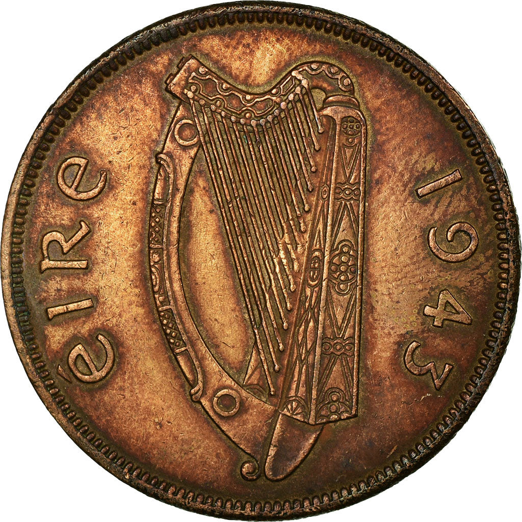 Coin, IRELAND REPUBLIC, Penny, 1943, VF(30-35), Bronze, KM:11