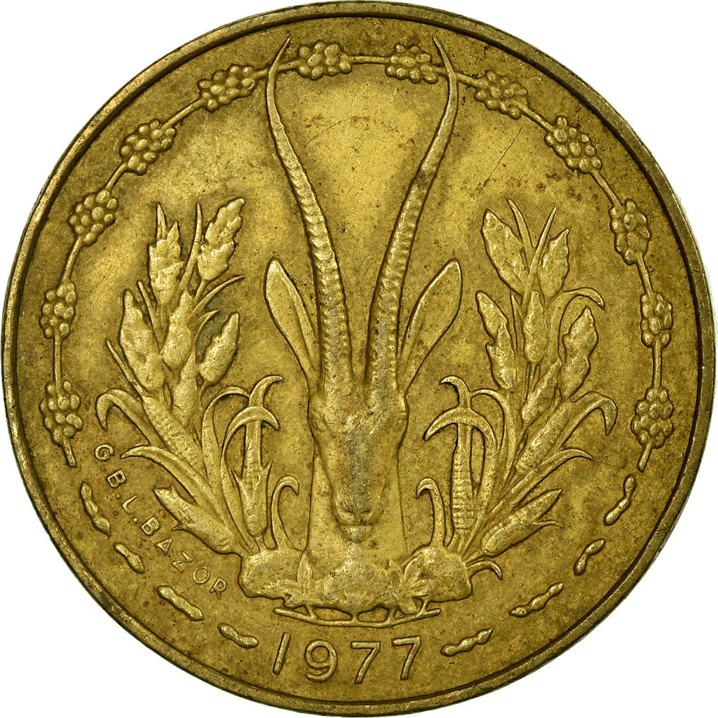 Moneta, Stati dell’Africa centrale, 5 Francs, 1977, Paris, BB