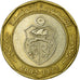 Coin, Tunisia, 5 Dinars, 2002, Paris, EF(40-45), Bi-Metallic, KM:444