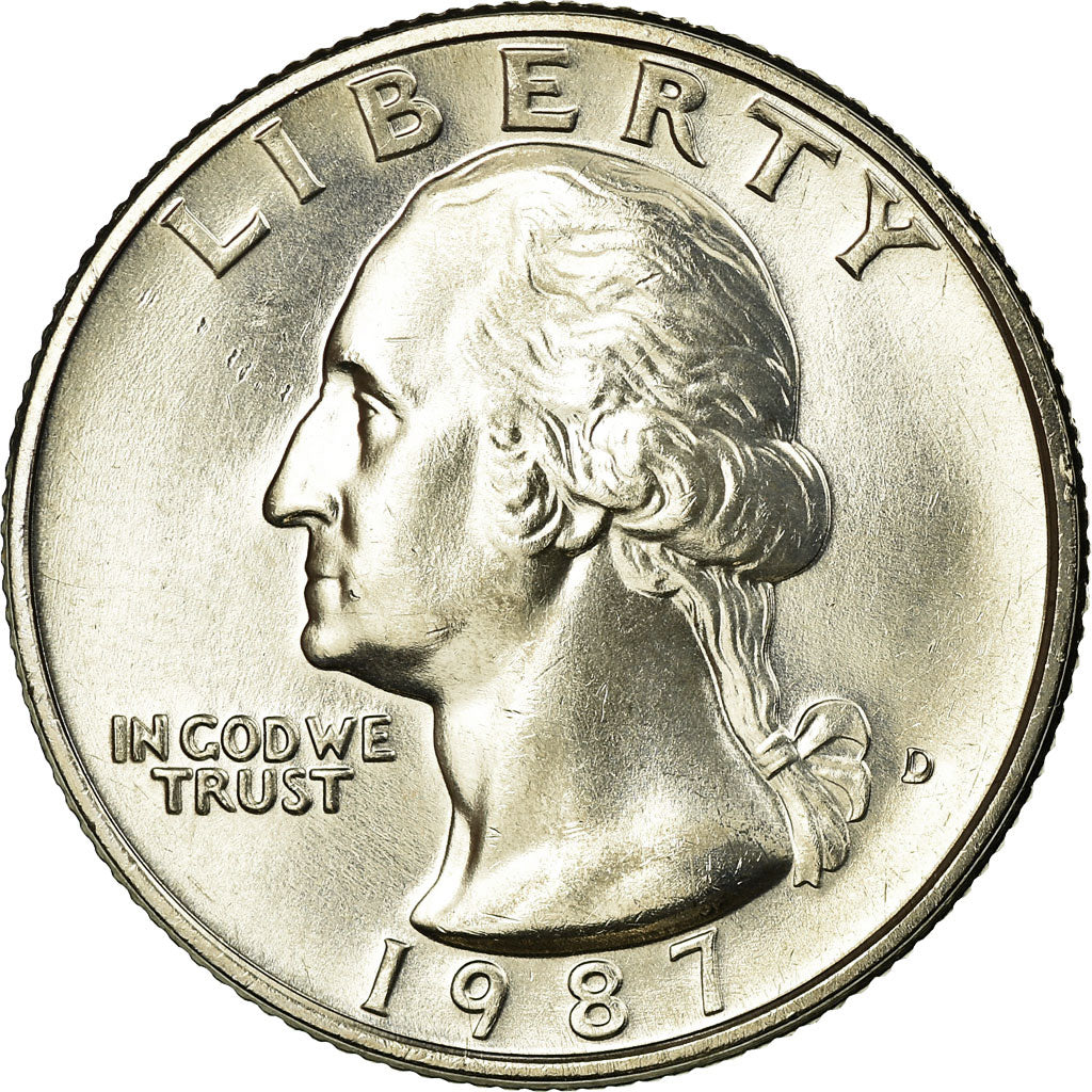 Coin, United States, Washington Quarter, Quarter, 1987, U.S. Mint, Denver