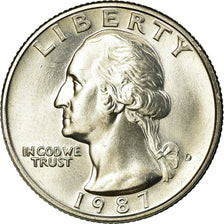 Coin, United States, Washington Quarter, Quarter, 1987, U.S. Mint, Denver
