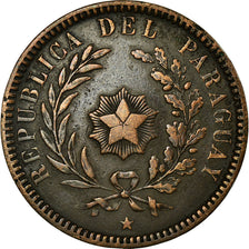 Moneda, Paraguay, 2 Centesimos, 1870, BC+, Cobre, KM:3