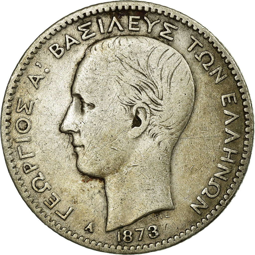 Coin, Greece, George I, Drachma, 1873, Paris, EF(40-45), Silver, KM:38