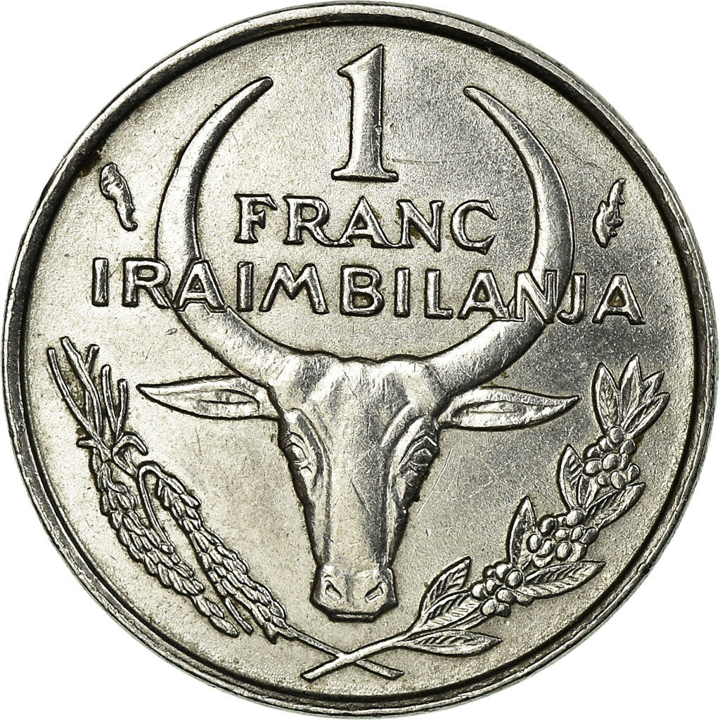 Coin, Madagascar, Franc, 1976, Paris, EF(40-45), Stainless Steel, KM:8