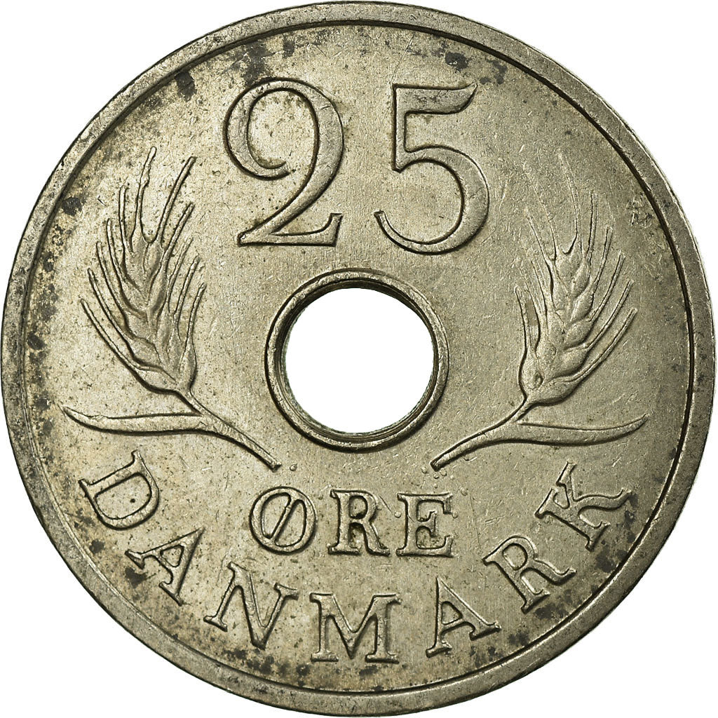 Münze, Dänemark, Frederik IX, 25 Öre, 1968, Copenhagen, S+, Copper-nickel