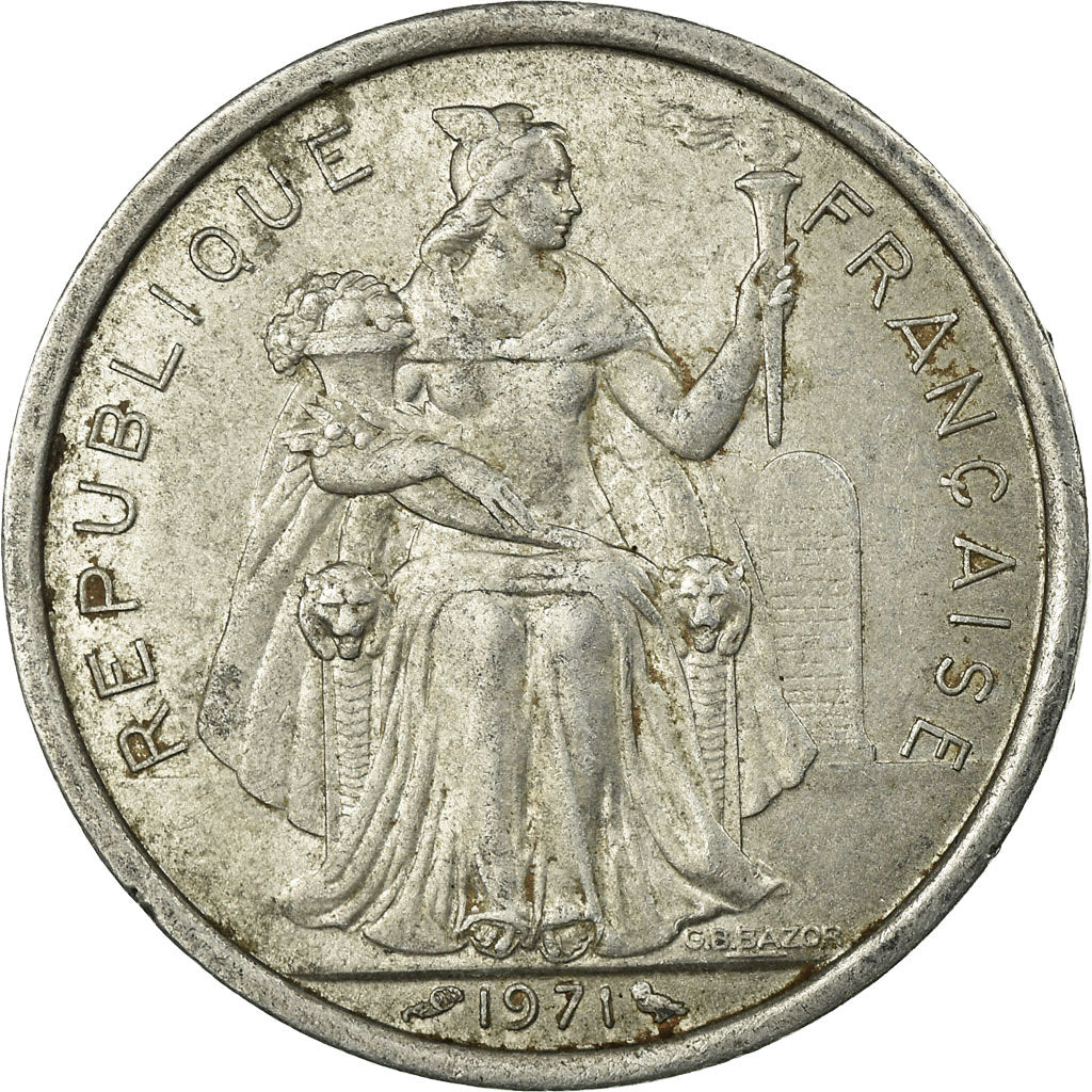 Monnaie, Nouvelle-Calédonie, 2 Francs, 1971, Paris, TTB, Aluminium, KM:9