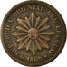 Moneta, Uruguay, 2 Centesimos, 1869, Uruguay Mint, Paris, Berlin, Vienna, BB
