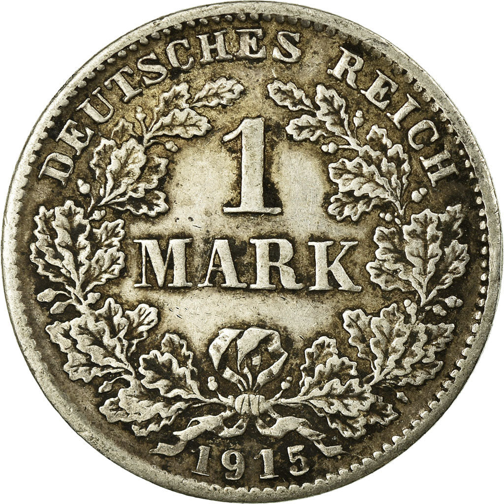 Coin, GERMANY - EMPIRE, Wilhelm II, Mark, 1915, Munich, VF(30-35), Silver, KM:14
