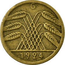 Coin, GERMANY, WEIMAR REPUBLIC, 5 Rentenpfennig, 1924, Karlsruhe, VF(30-35)