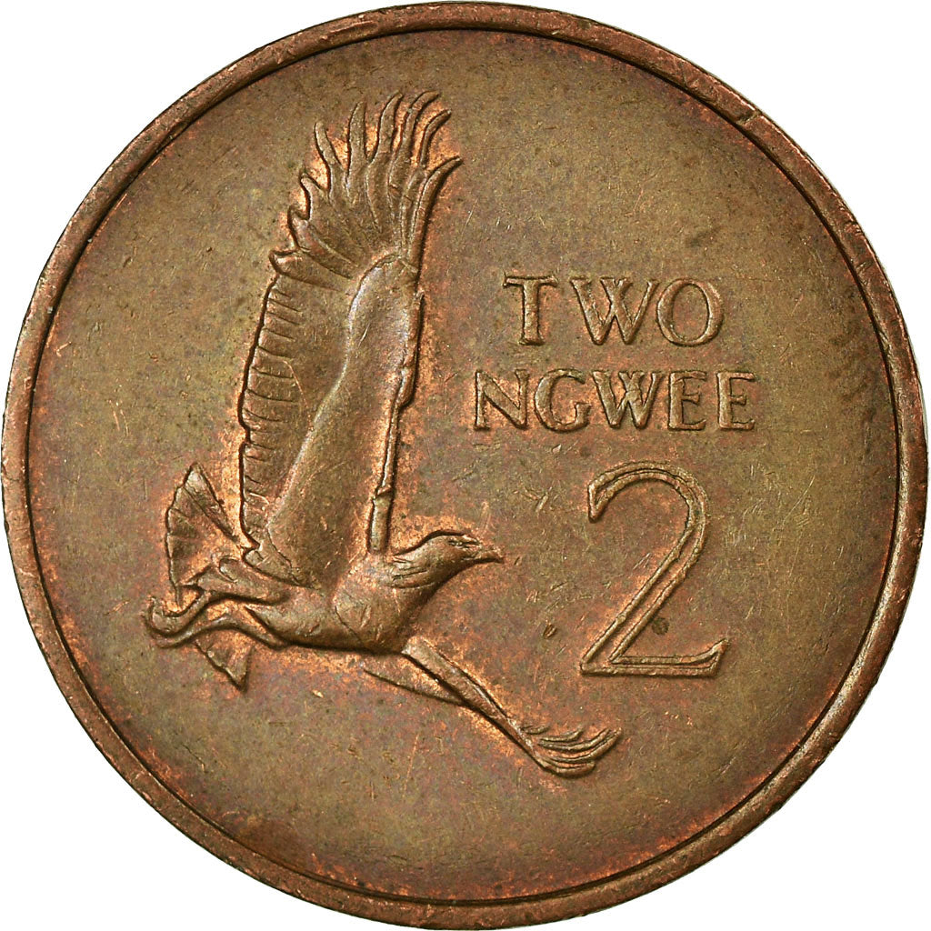 Monnaie, Zambie, 2 Ngwee, 1983, British Royal Mint, TTB, Copper Clad Steel