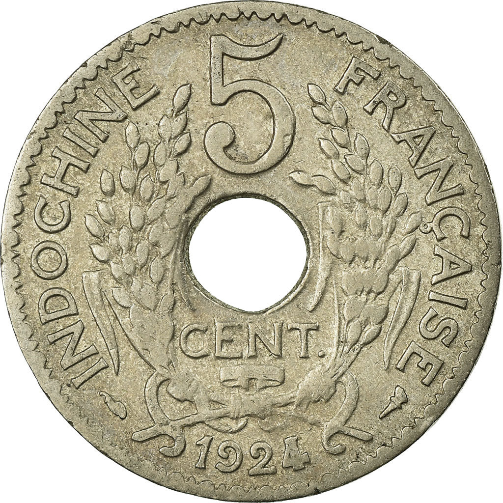 Monnaie, FRENCH INDO-CHINA, 5 Cents, 1924, Paris, TTB, Copper-nickel, KM:18