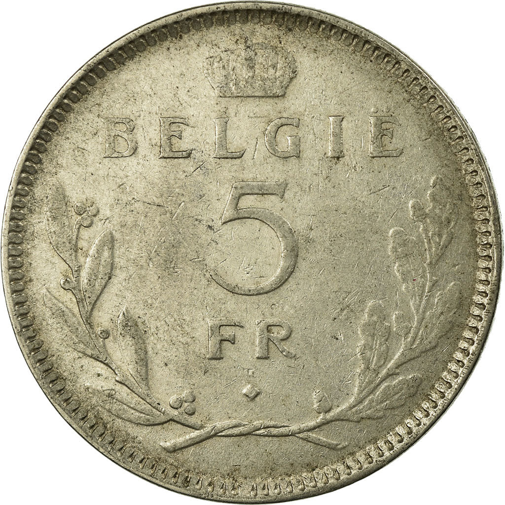 Coin, Belgium, 5 Francs, 5 Frank, 1936, VF(30-35), Nickel, KM:109.1