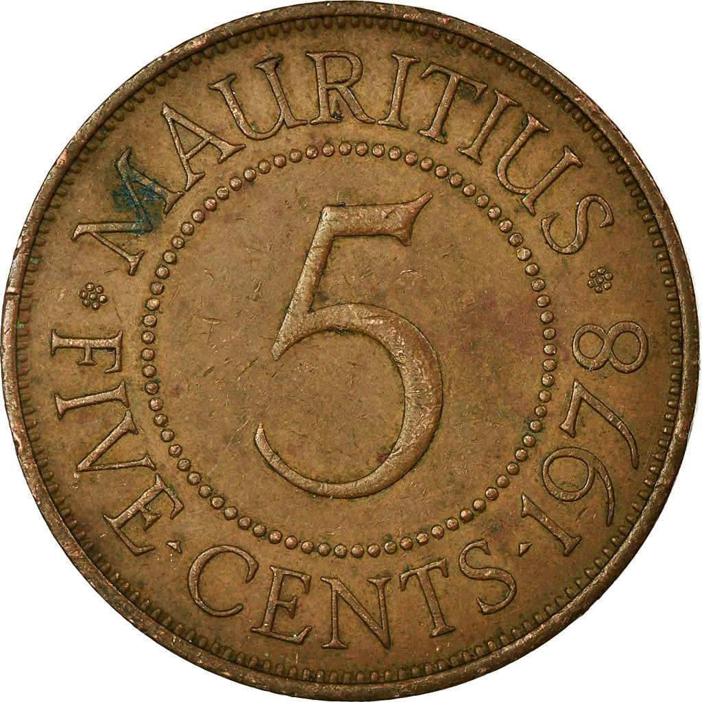 Münze, Mauritius, Elizabeth II, 5 Cents, 1978, S+, Bronze, KM:34