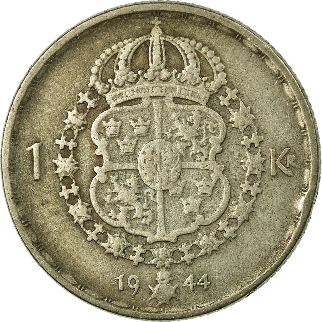 Coin, Sweden, Gustaf V, Krona, 1944, VF(30-35), Silver, KM:814
