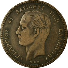 Coin, Greece, George I, 10 Lepta, 1882, VF(30-35), Copper, KM:55
