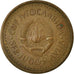 Moneta, Iugoslavia, 25 Para, 1982, MB+, Bronzo, KM:84