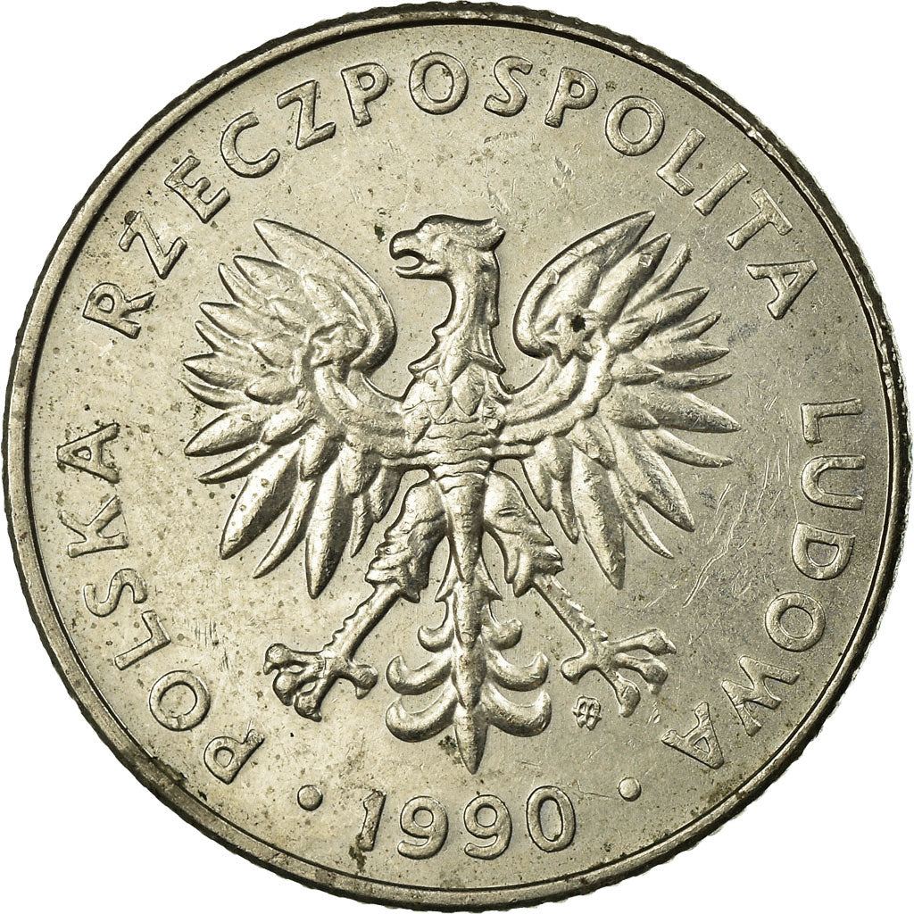 Moeda, Polónia, 20 Zlotych, 1990, Warsaw, VF(30-35), Cobre-níquel, KM:153.2