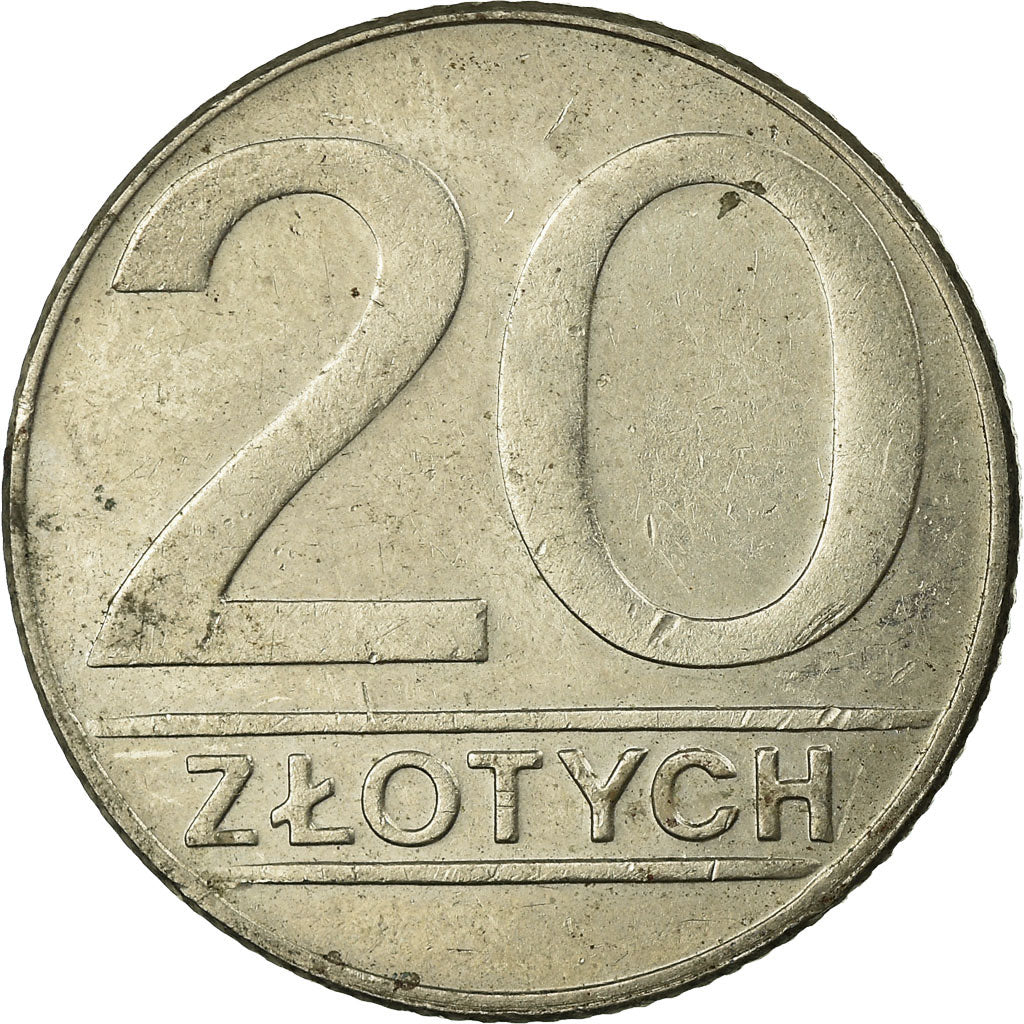 Moeda, Polónia, 20 Zlotych, 1990, Warsaw, VF(30-35), Cobre-níquel, KM:153.2