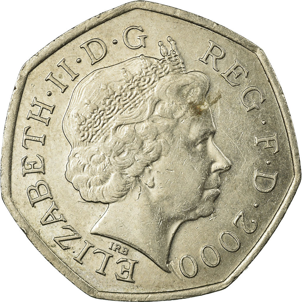 Coin, Great Britain, Elizabeth II, 50 Pence, 2000, EF(40-45), Copper-nickel