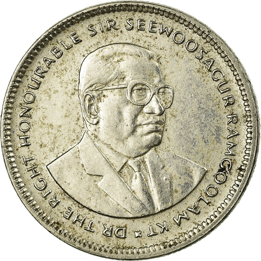 Coin, Mauritius, 20 Cents, 1990, VF(30-35), Nickel plated steel, KM:53