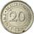 Munten, Mauritius, 20 Cents, 1990, FR+, Nickel plated steel, KM:53