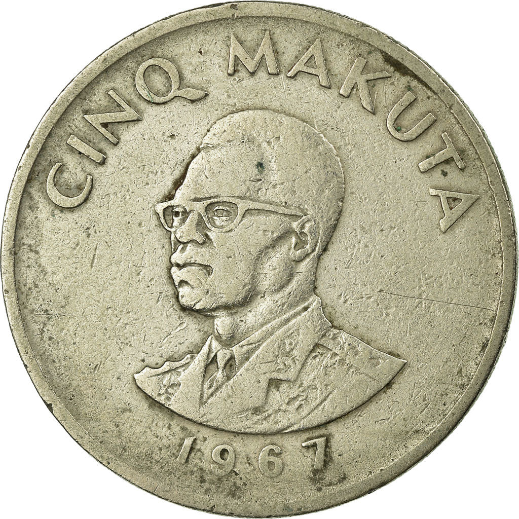 Coin, CONGO, DEMOCRATIC REPUBLIC, 5 Makuta, 1967, Paris, VF(30-35)