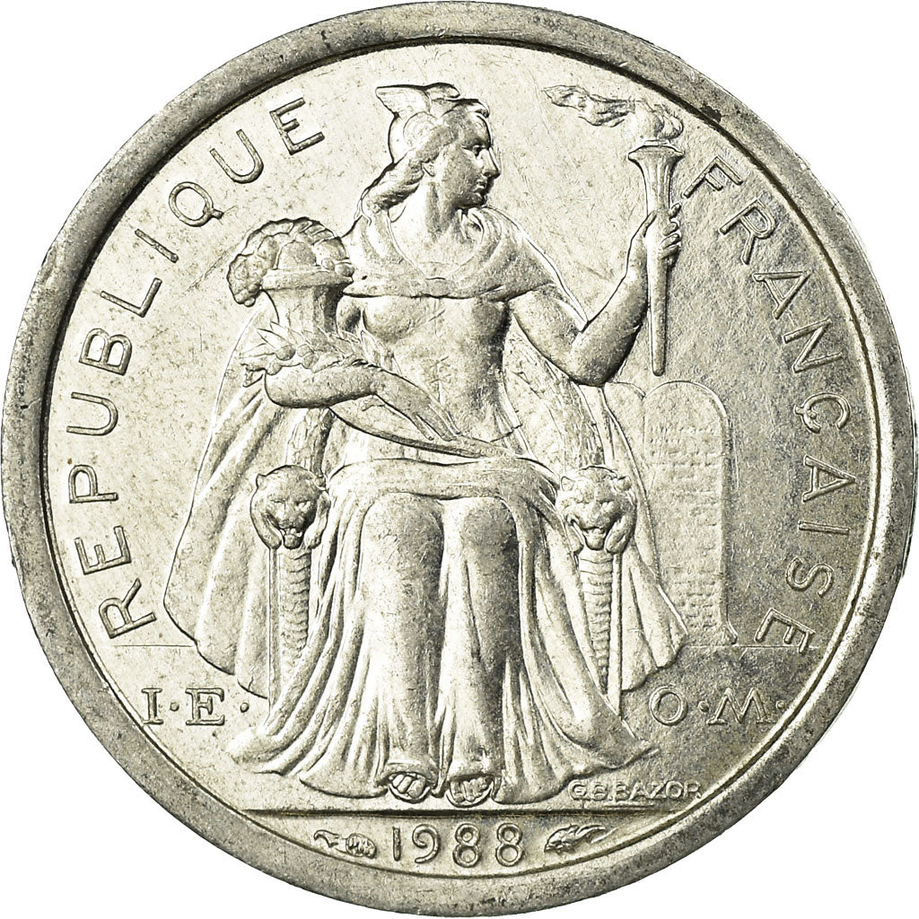 Münze, Neukaledonien, Franc, 1988, Paris, S, Aluminium, KM:10