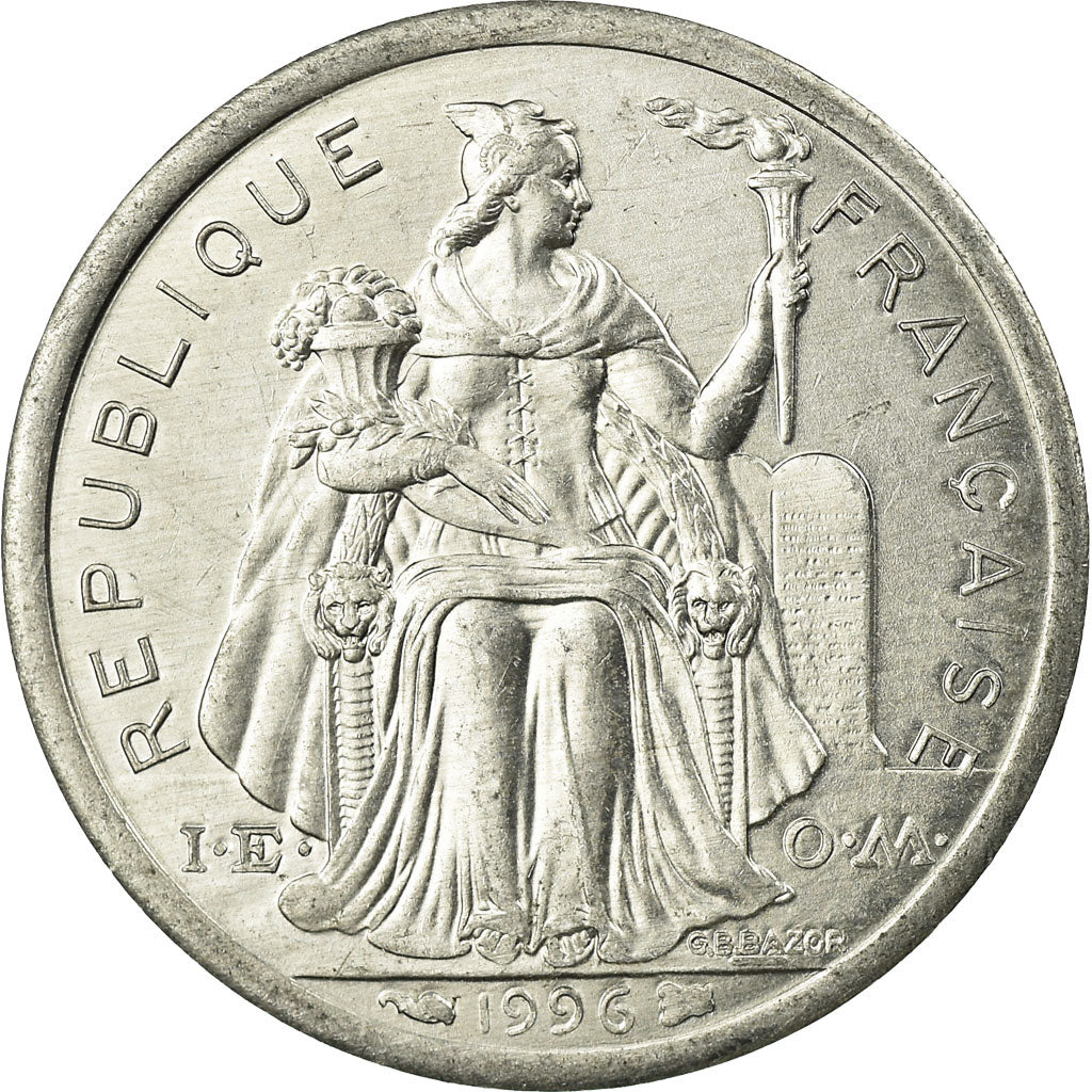 Coin, New Caledonia, Franc, 1996, Paris, EF(40-45), Aluminum, KM:10