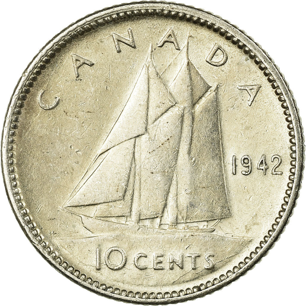 Coin, Canada, George VI, 10 Cents, 1942, Royal Canadian Mint, Ottawa, EF(40-45)