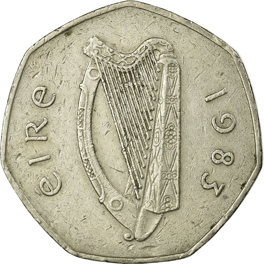 Moneta, REPUBBLICA D’IRLANDA, 50 Pence, 1983, MB+, Rame-nichel, KM:24