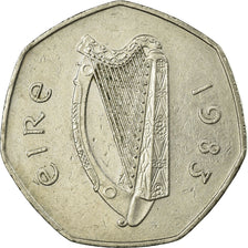 Coin, IRELAND REPUBLIC, 50 Pence, 1983, VF(30-35), Copper-nickel, KM:24