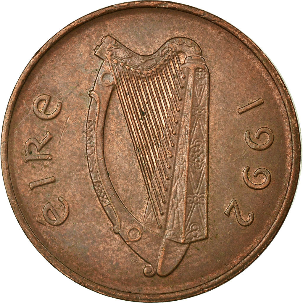 Münze, IRELAND REPUBLIC, 2 Pence, 1992, S+, Copper Plated Steel, KM:21a