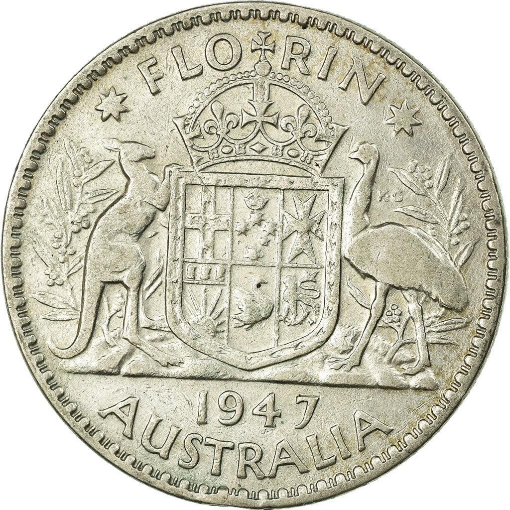 Coin, Australia, George VI, Florin, 1947, Melbourne, EF(40-45), Silver, KM:40a