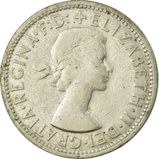 Coin, Australia, Elizabeth II, Florin, 1956, Melbourne, VF(30-35), Silver, KM:60