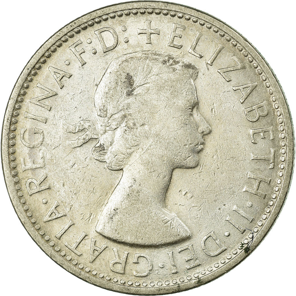 Coin, Australia, Elizabeth II, Florin, 1958, Melbourne, VF(30-35), Silver, KM:60