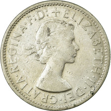Coin, Australia, Elizabeth II, Florin, 1958, Melbourne, VF(30-35), Silver, KM:60