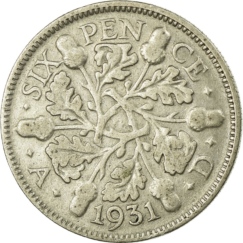 Coin, Great Britain, George V, 6 Pence, 1931, EF(40-45), Silver, KM:832