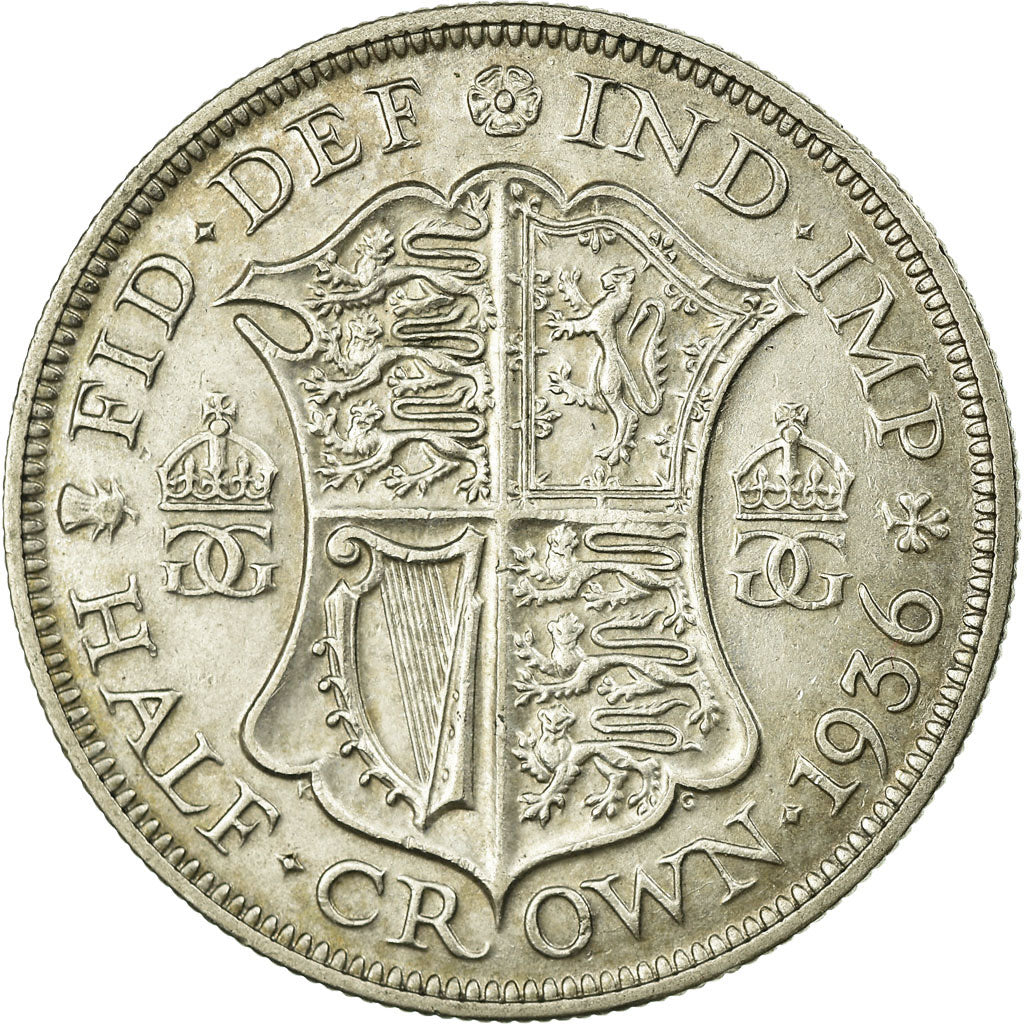 Coin, Great Britain, George V, 1/2 Crown, 1936, EF(40-45), Silver, KM:835