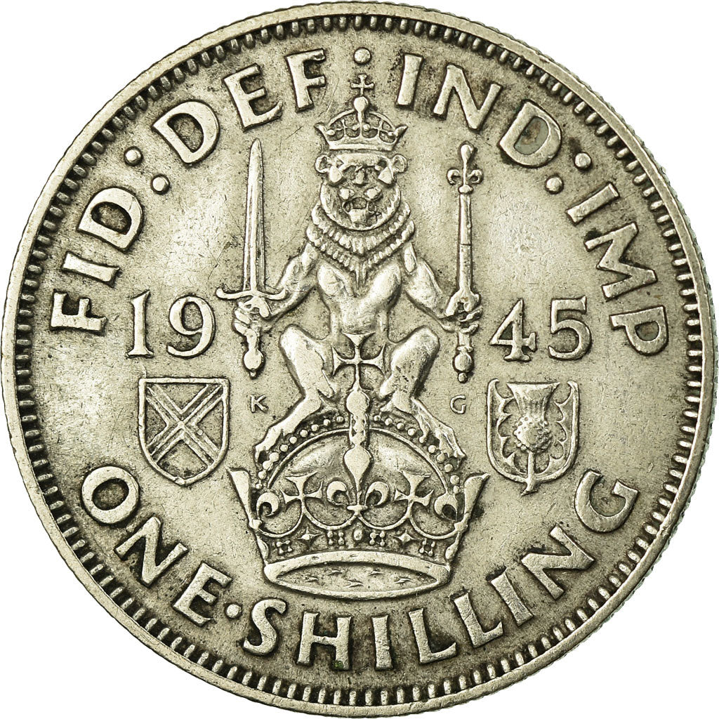 Coin, Great Britain, George VI, Shilling, 1945, VF(30-35), Silver, KM:854