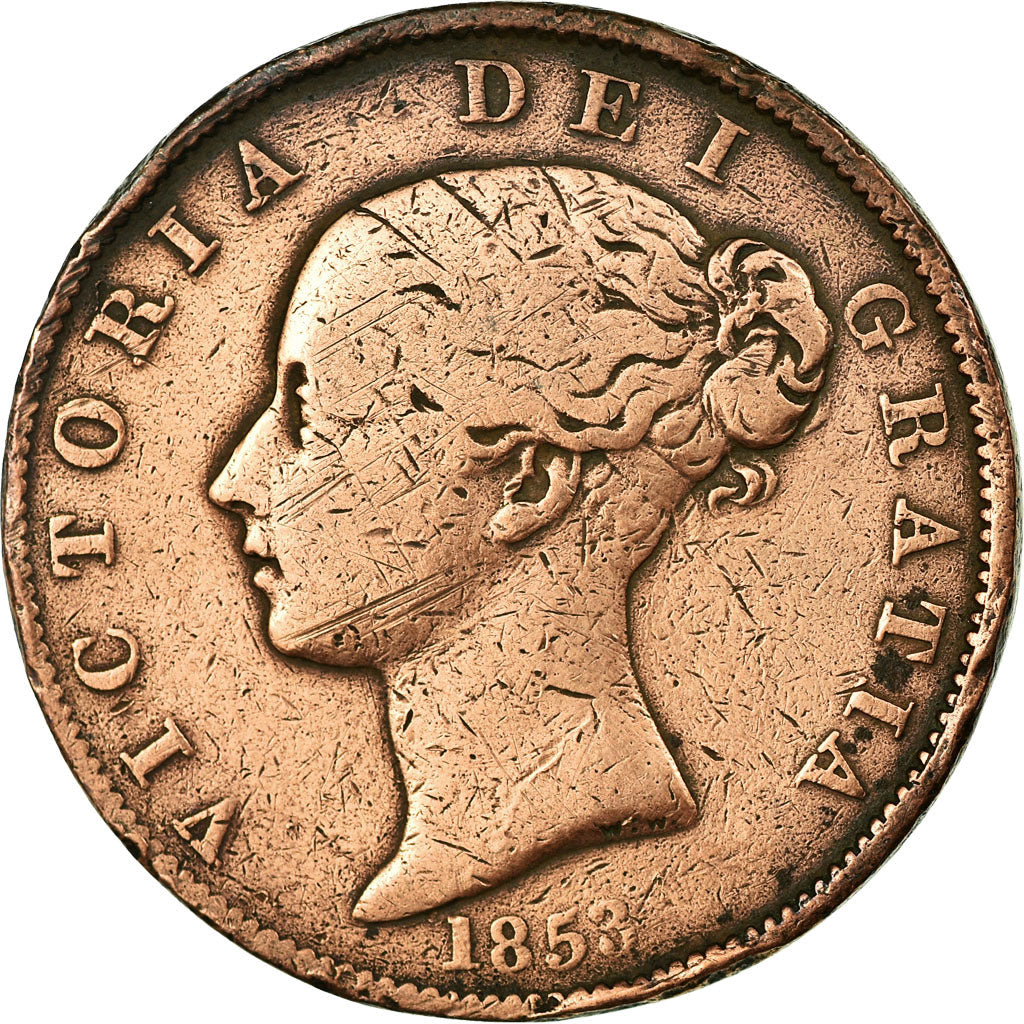 Coin, Great Britain, Victoria, 1/2 Penny, 1853, VF(20-25), Copper, KM:726
